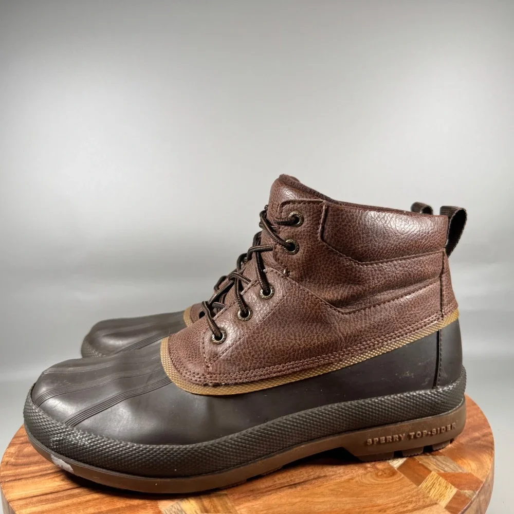 Sperry Top-Sider Avenue Duck Boot Mens 10 Brown Waterproof Leather STS19556